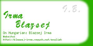 irma blazsej business card